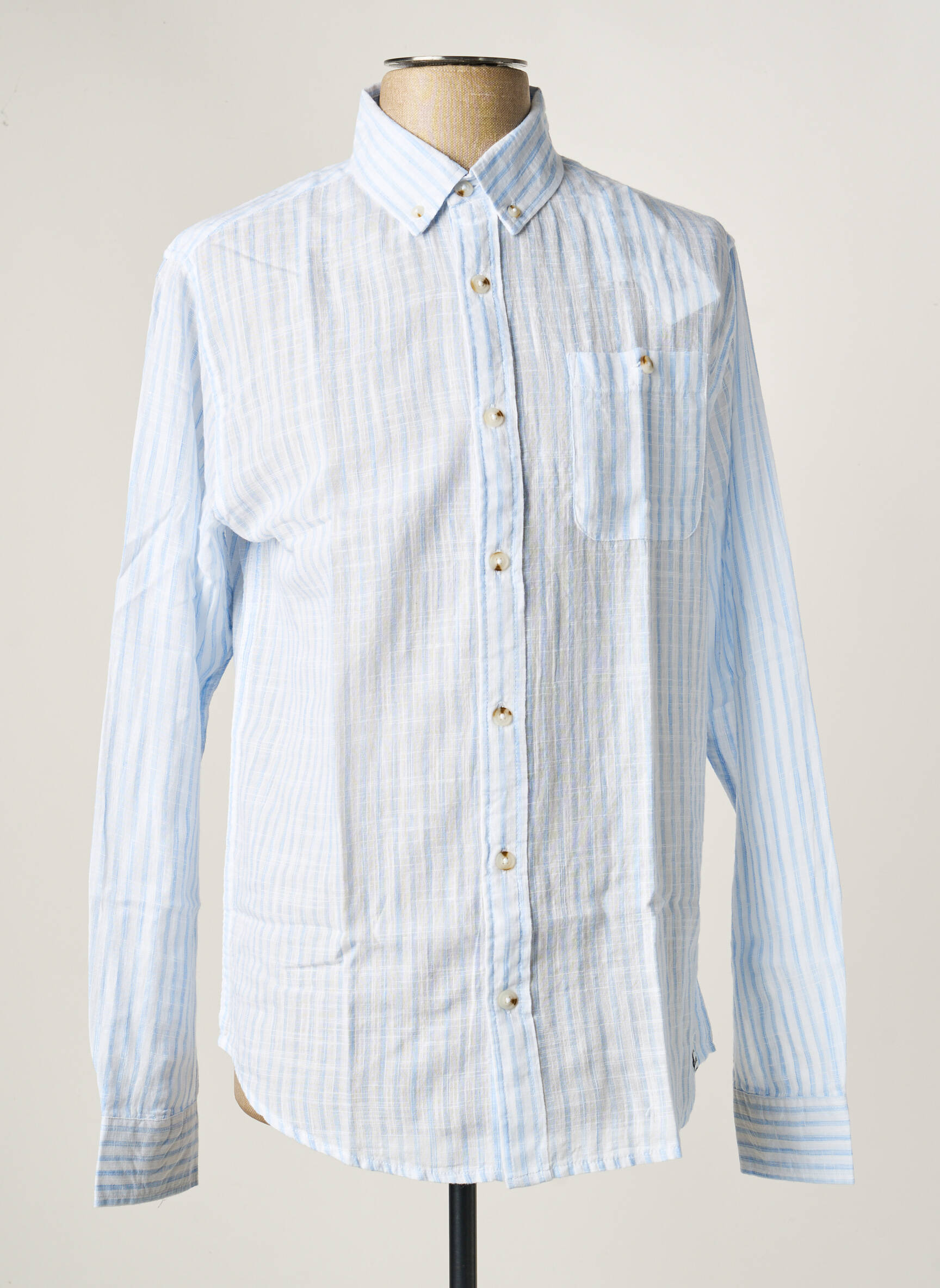 Chemise manches longues poches bleu DEELUXE homme