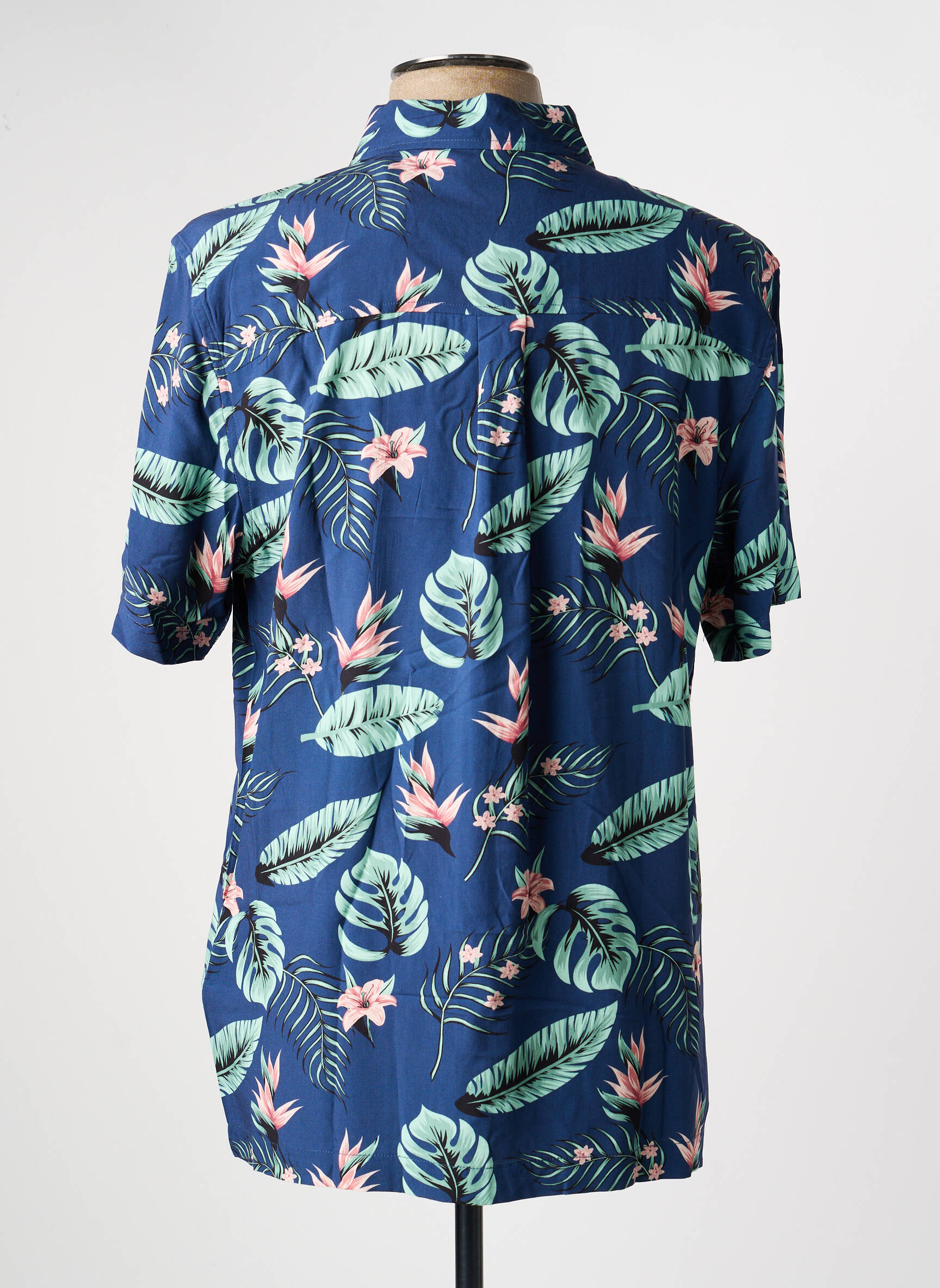 Chemise manches courtes imprimé tie and dye bleu DEELUXE homme