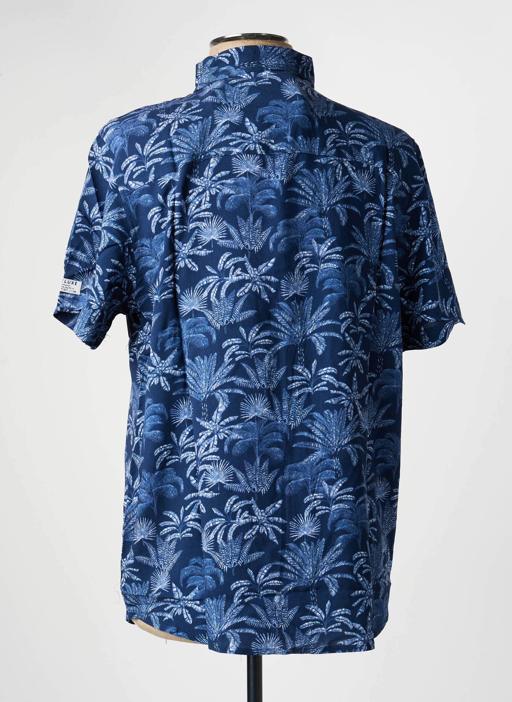 Chemise manches courtes imprimé tie and dye bleu DEELUXE homme