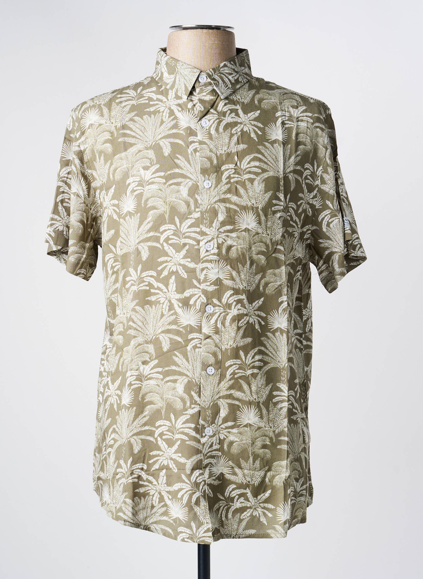 Chemise manches courtes imprimé tie and dye vert DEELUXE homme
