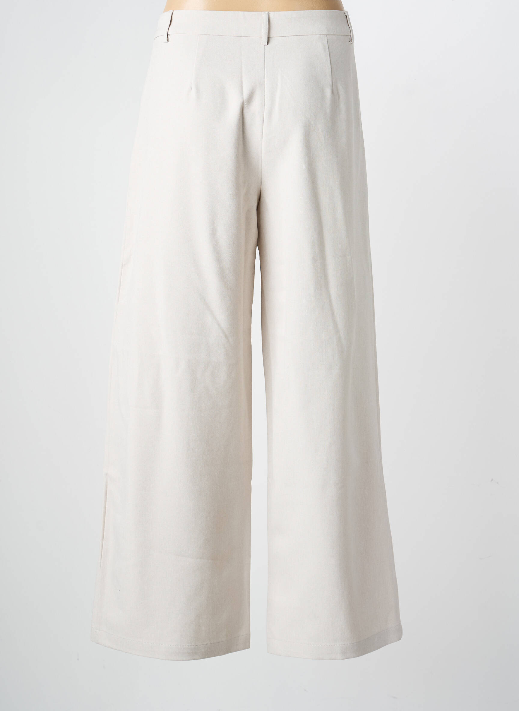 Pantalon large tissage crêpe taille haute gris NEKANE femme