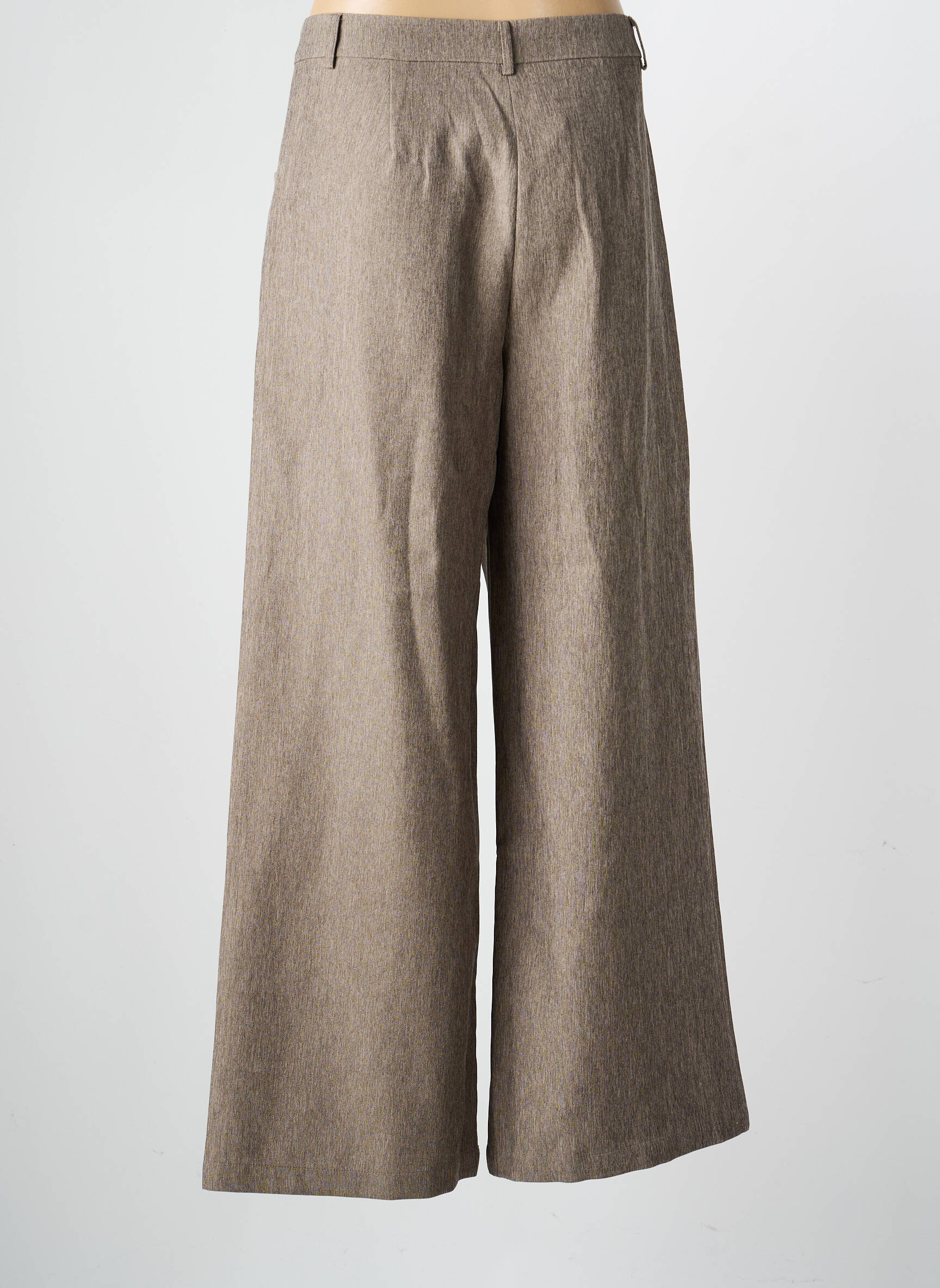 Pantalon large taille à pinces taille haute marron NEKANE femme