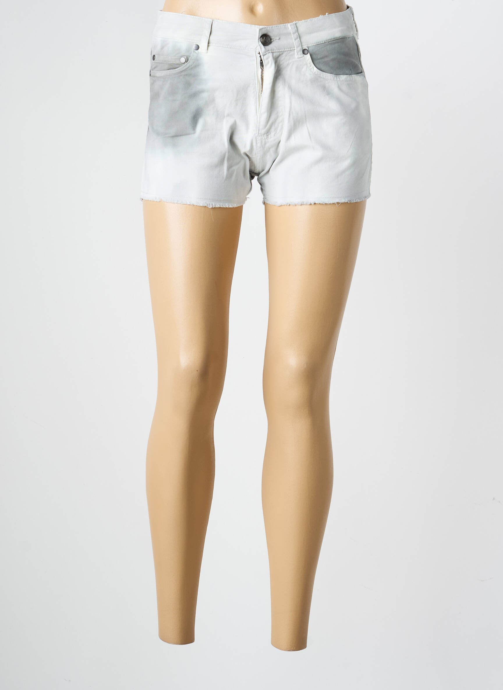 Short fermeture zippée sous rabat boutonné taille normale gris VON DUTCH femme