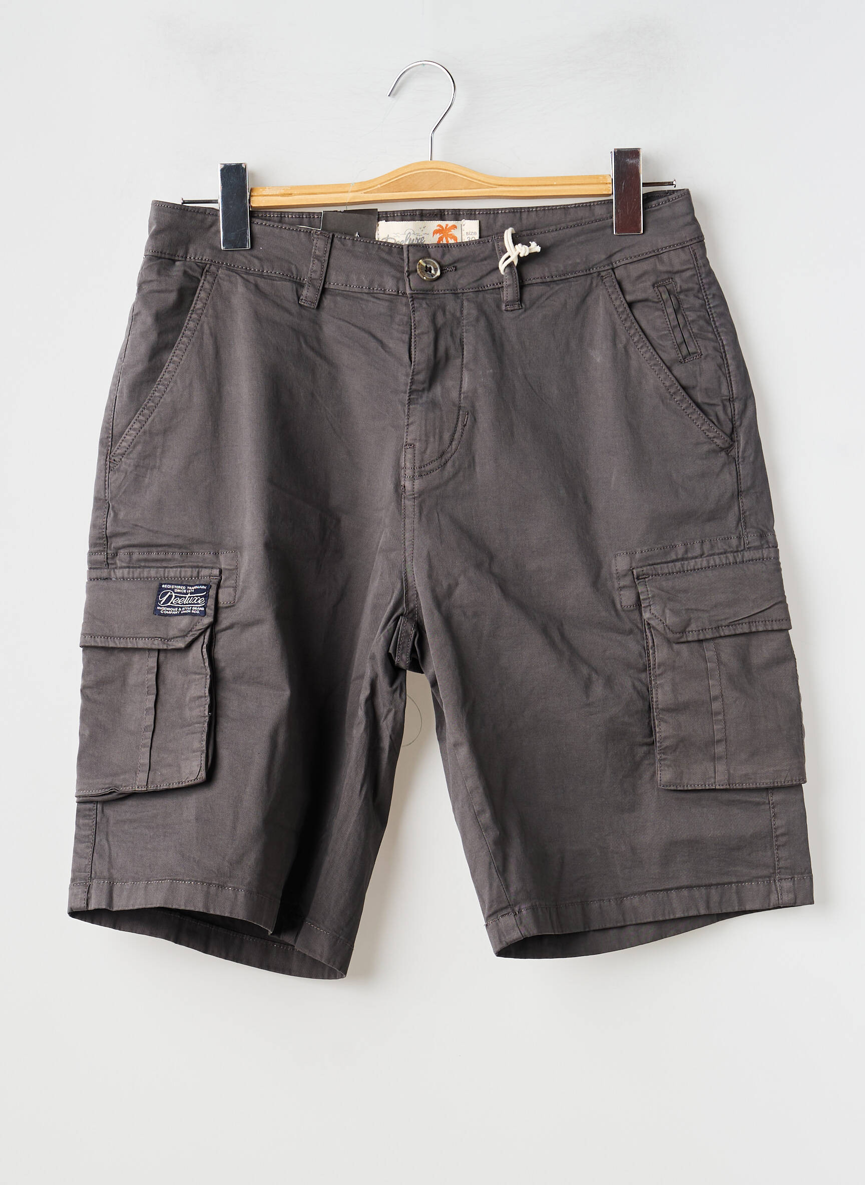 Bermuda stretch taille normale gris DEELUXE homme