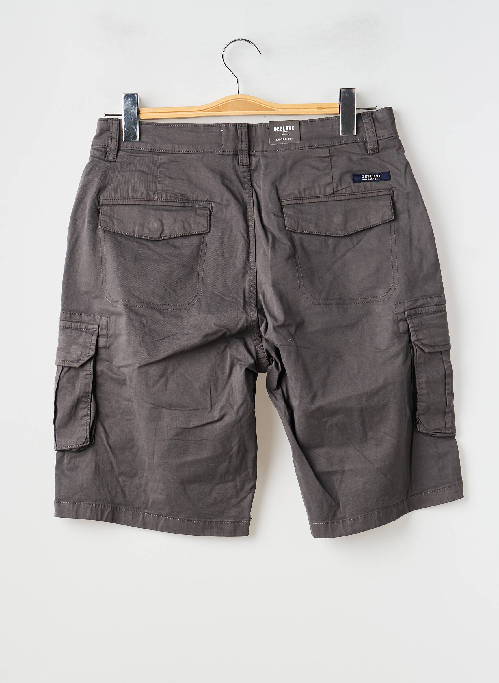 Bermuda stretch taille normale gris DEELUXE homme