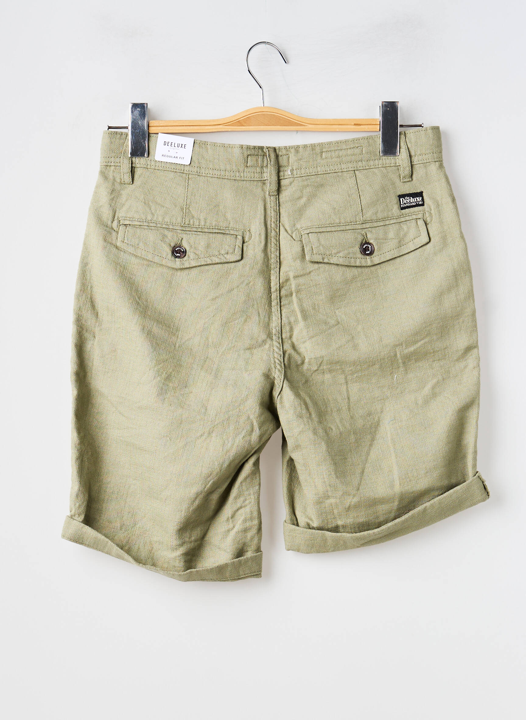 Bermuda tissage denim taille basse vert DEELUXE homme