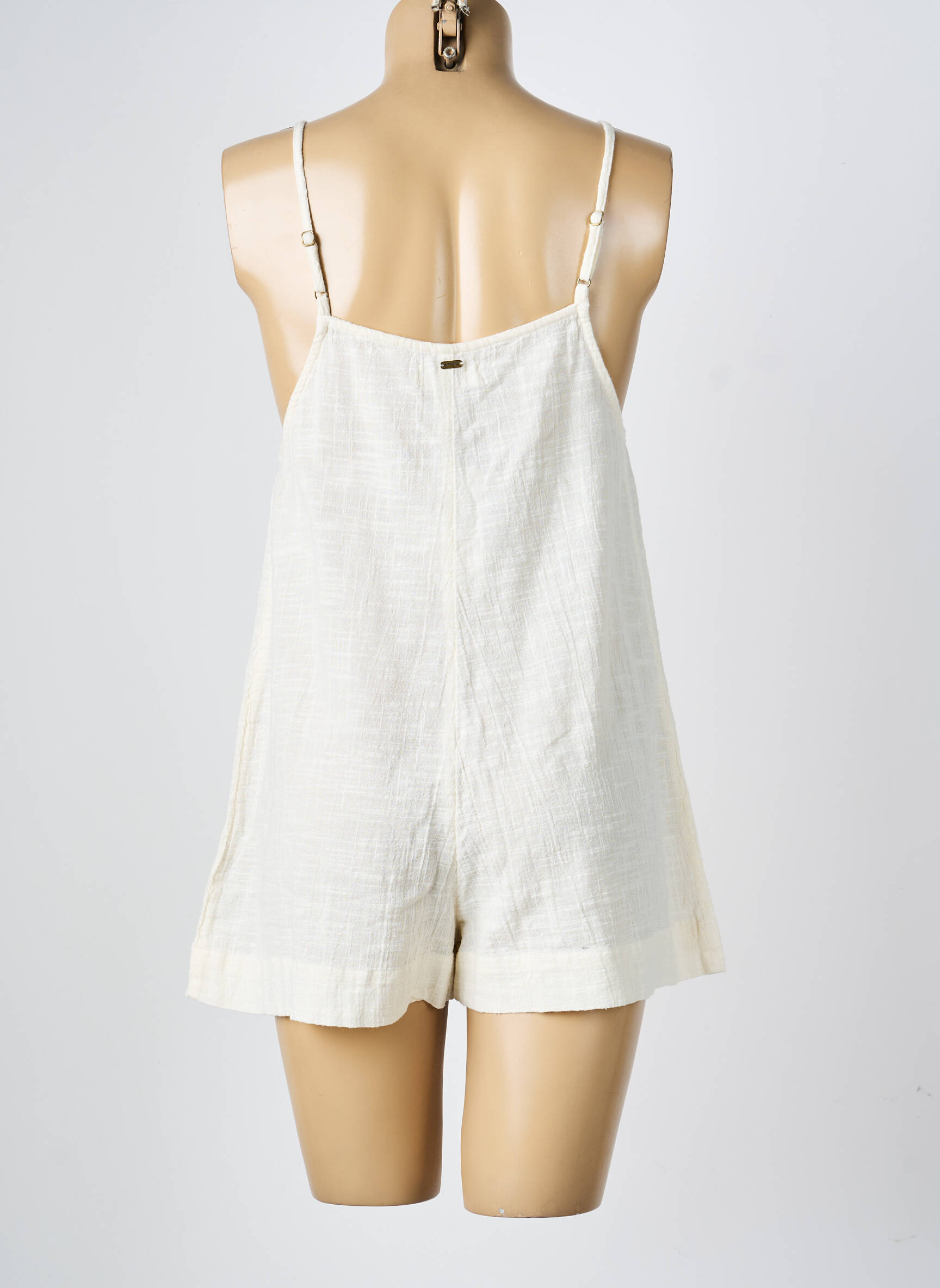 Combishort tissage crêpe fines bretelles beige RIP CURL femme