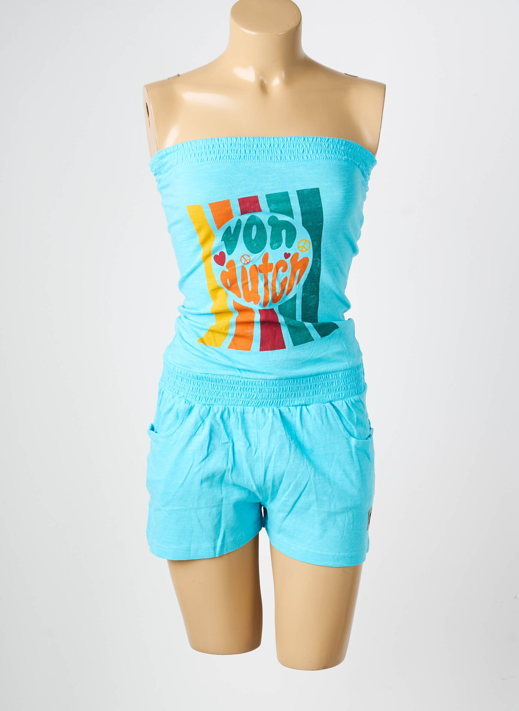 Combishort sans manche sans manche bleu VON DUTCH femme