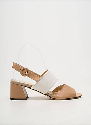 Sandales/nu pieds matière lisse talon de 4 à 6cm beige BRUNATE femme