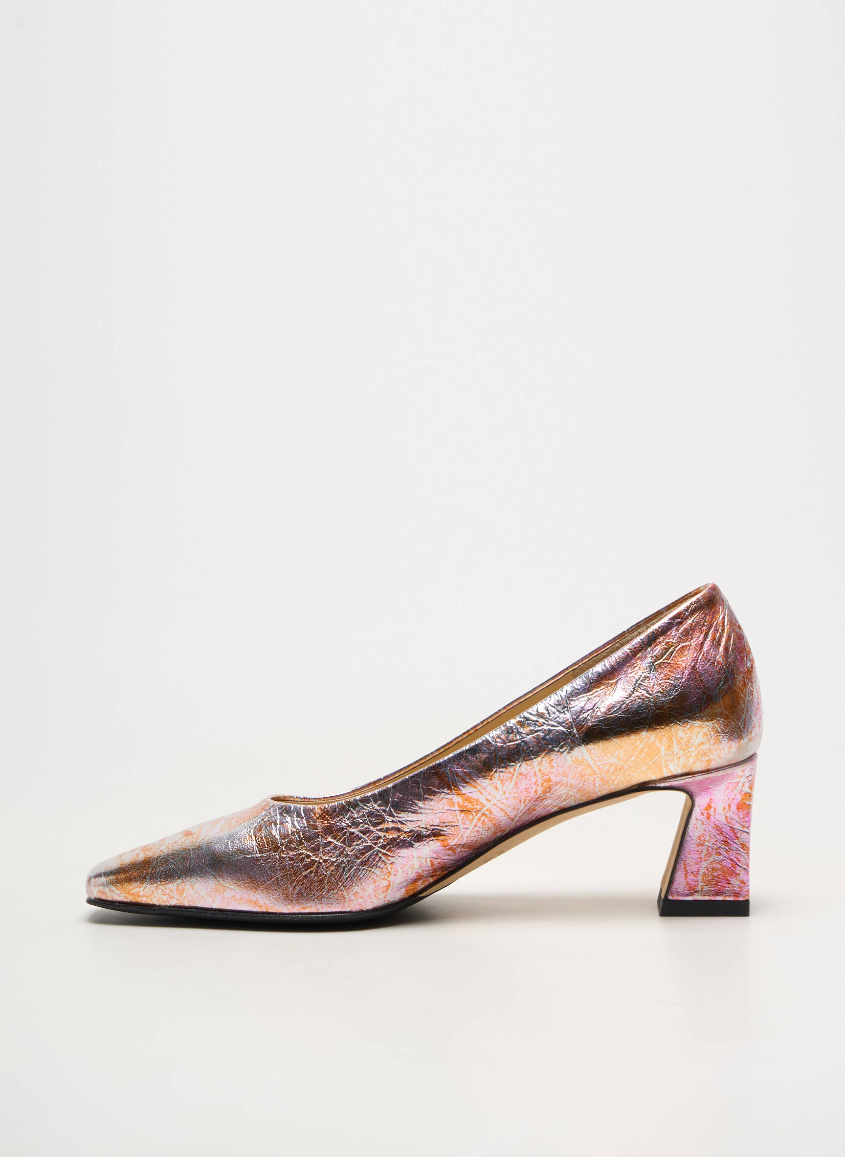 Escarpins matière lisse talon de 4 à 6cm rose BRUNATE femme