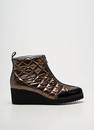 Bottines/boots matière lisse talon de 4 à 6cm marron AZUREE femme