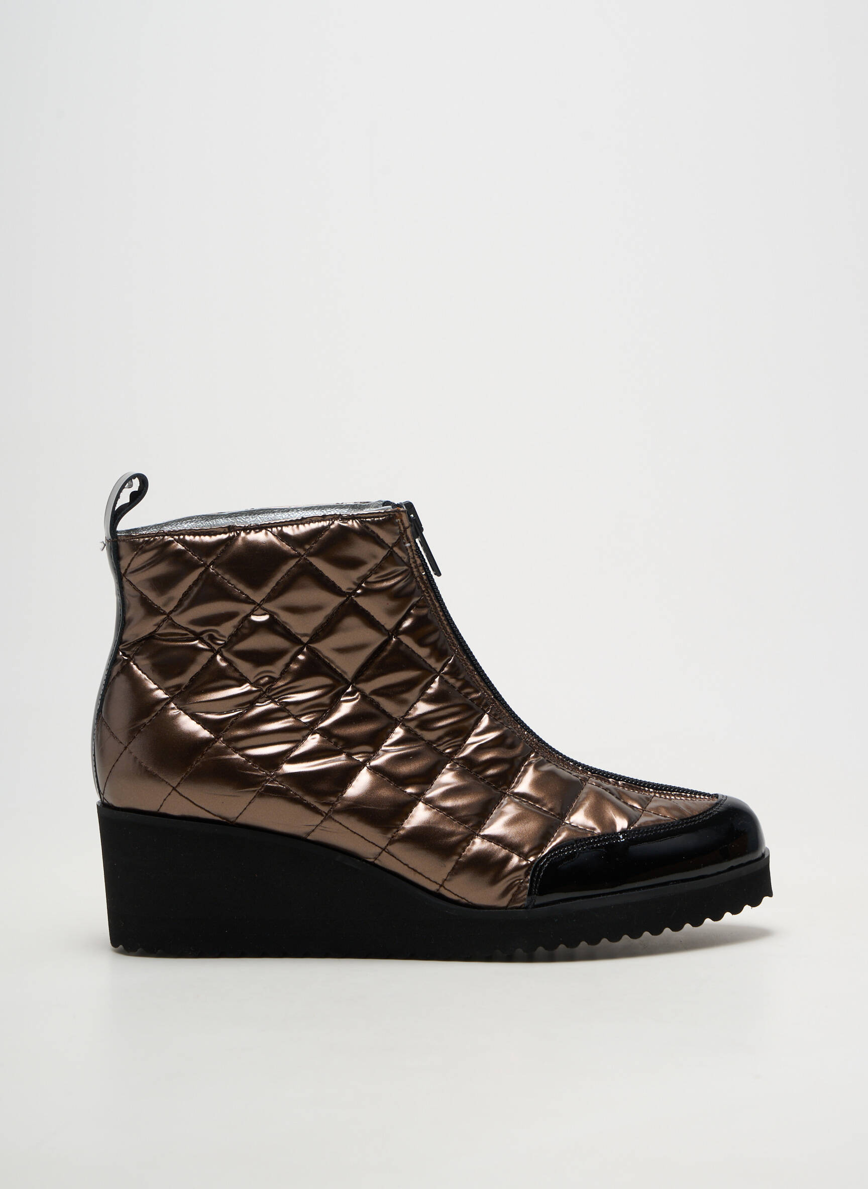Bottines/boots matière lisse talon de 4 à 6cm marron AZUREE femme