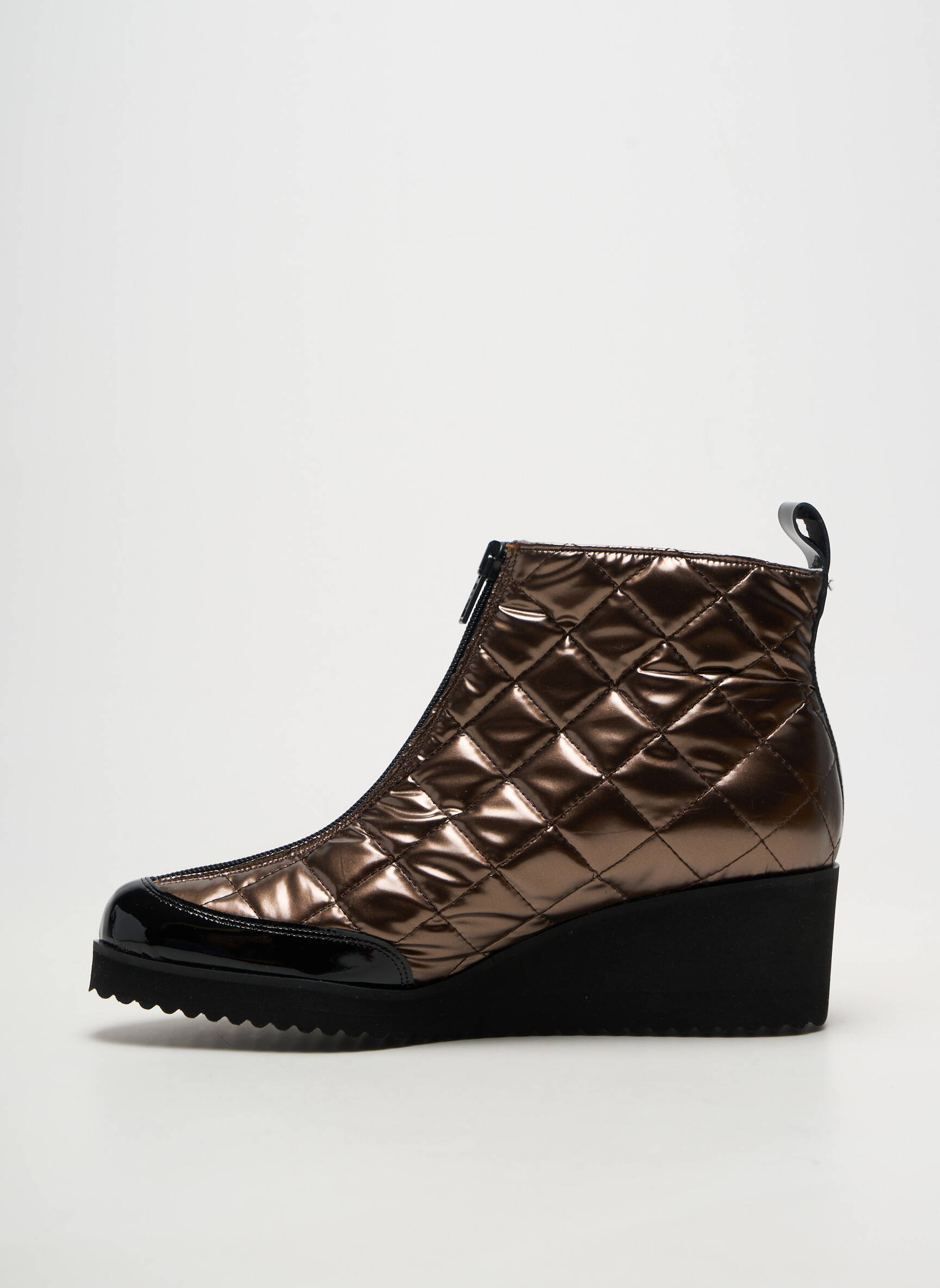 Bottines/boots matière lisse talon de 4 à 6cm marron AZUREE femme