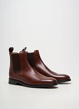 Bottines/boots fermeture zippée talon bas marron PENHA homme