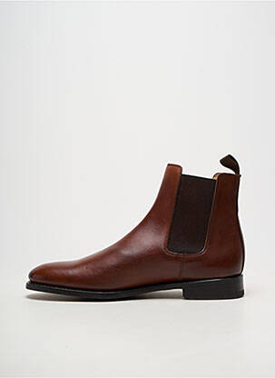 Bottines/boots matière lisse talon bas marron PENHA homme