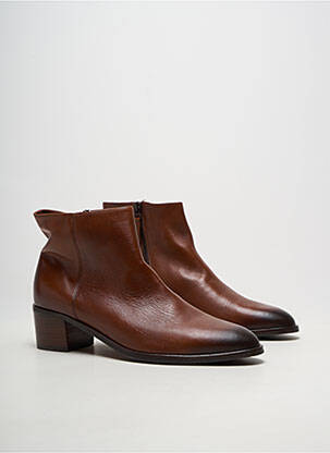 Bottines/boots matière lisse talon de 4 à 6cm marron PERTINI femme