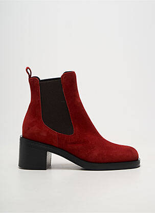 Bottines/boots bout rond talon de 4 à 6cm rouge ZOCAL femme