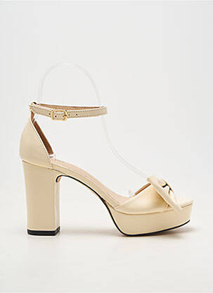 Sandales/nu pieds matière lisse talon de 7 à 9cm beige GREIGE femme