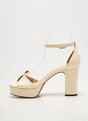 Sandales/nu pieds matière lisse talon de 7 à 9cm beige GREIGE femme