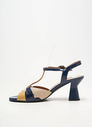 Sandales/nu pieds matière lisse talon de 7 à 9cm bleu LODI LOVE femme