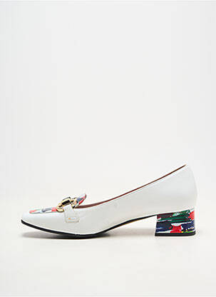 Escarpins matière lisse talon plat jusqu'à 3cm blanc MUSELLA femme