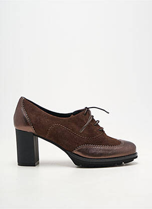 Derbies bout rond talon de 7 à 9cm marron MUSELLA femme