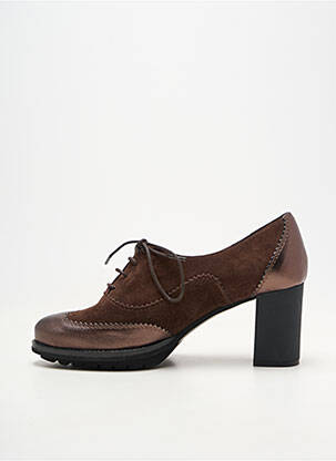 Derbies bout rond talon de 7 à 9cm marron MUSELLA femme