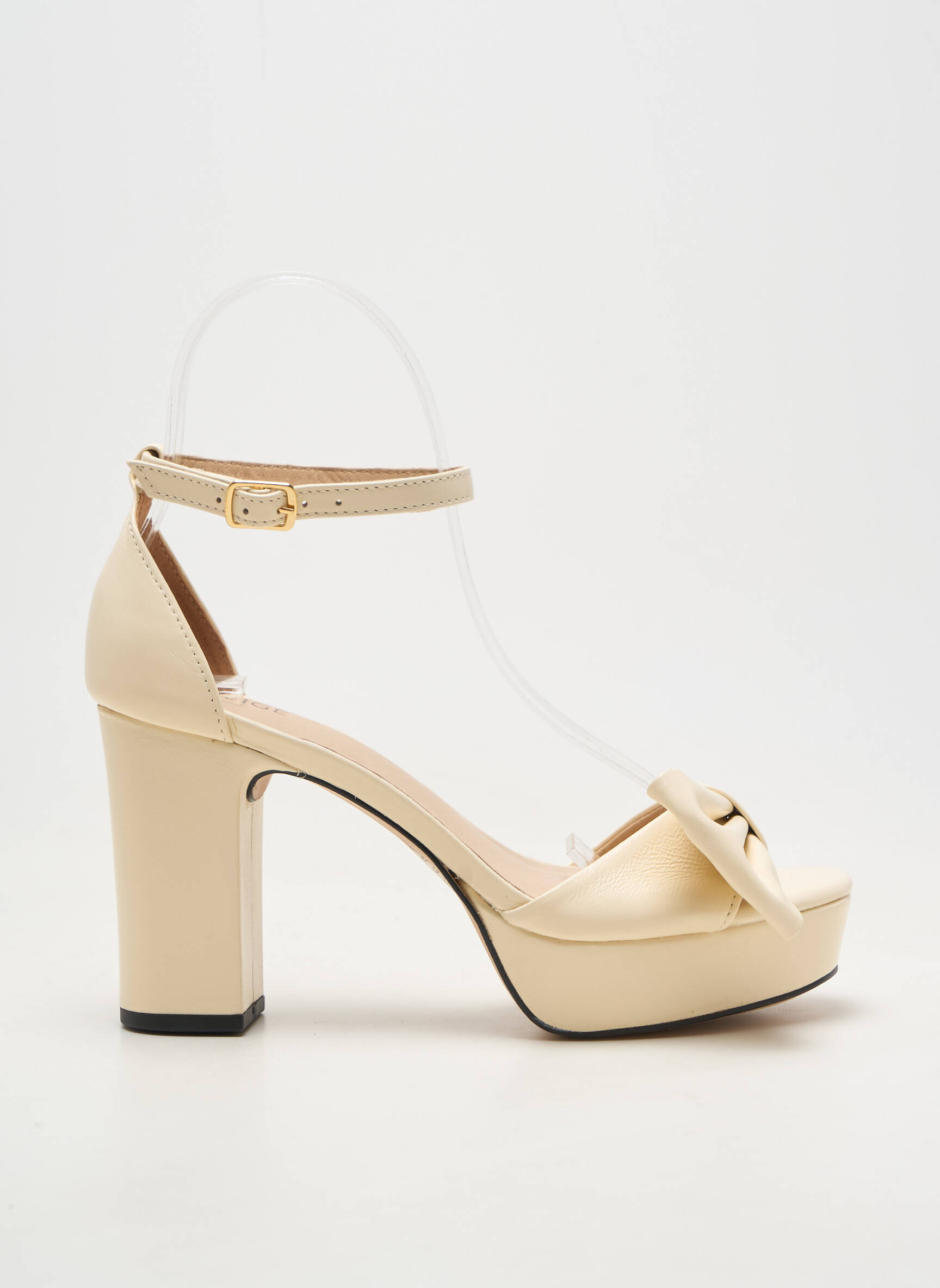 Sandales/nu pieds matière lisse talon de 7 à 9cm beige GREIGE femme