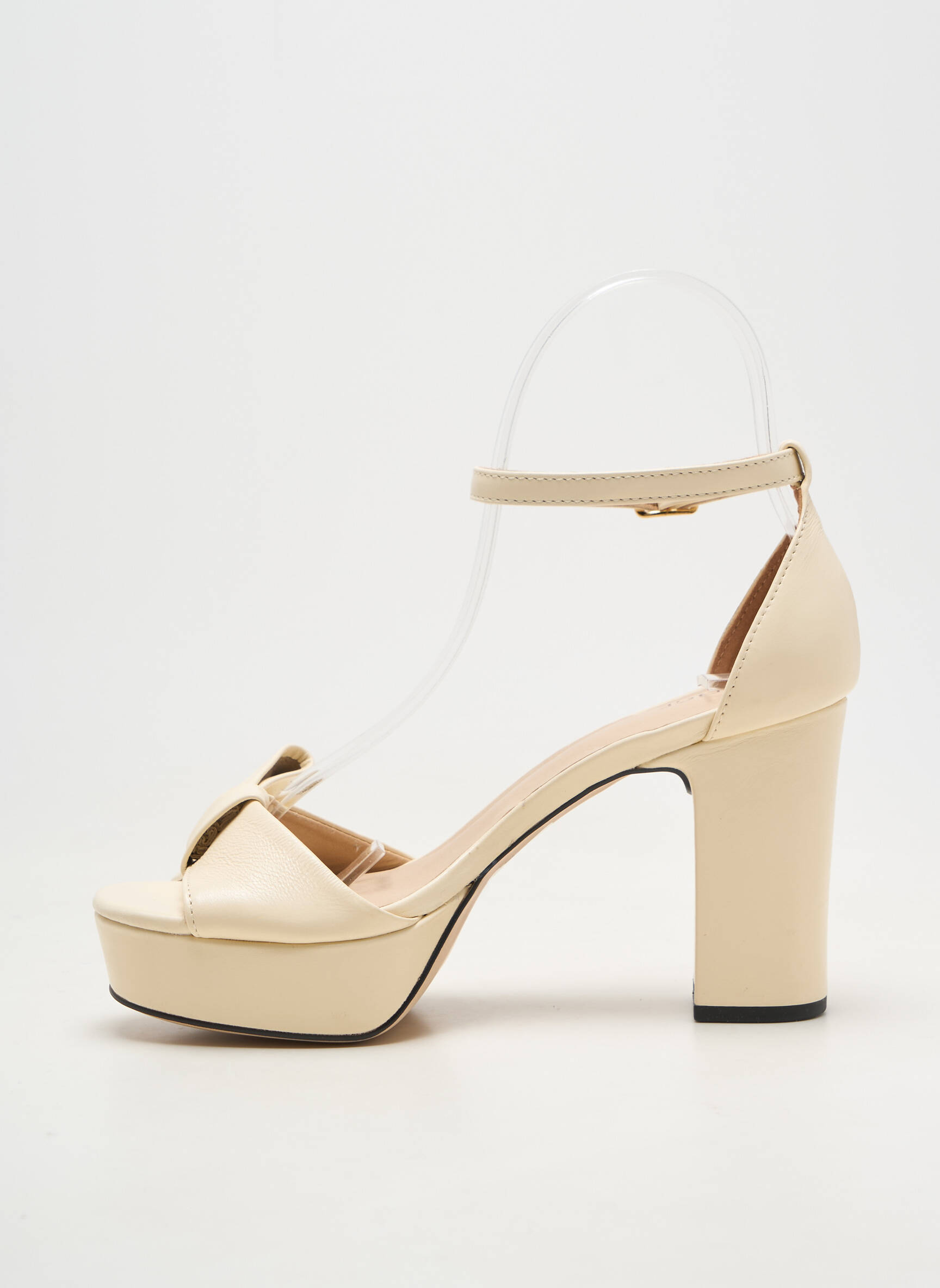 Sandales/nu pieds matière lisse talon de 7 à 9cm beige GREIGE femme