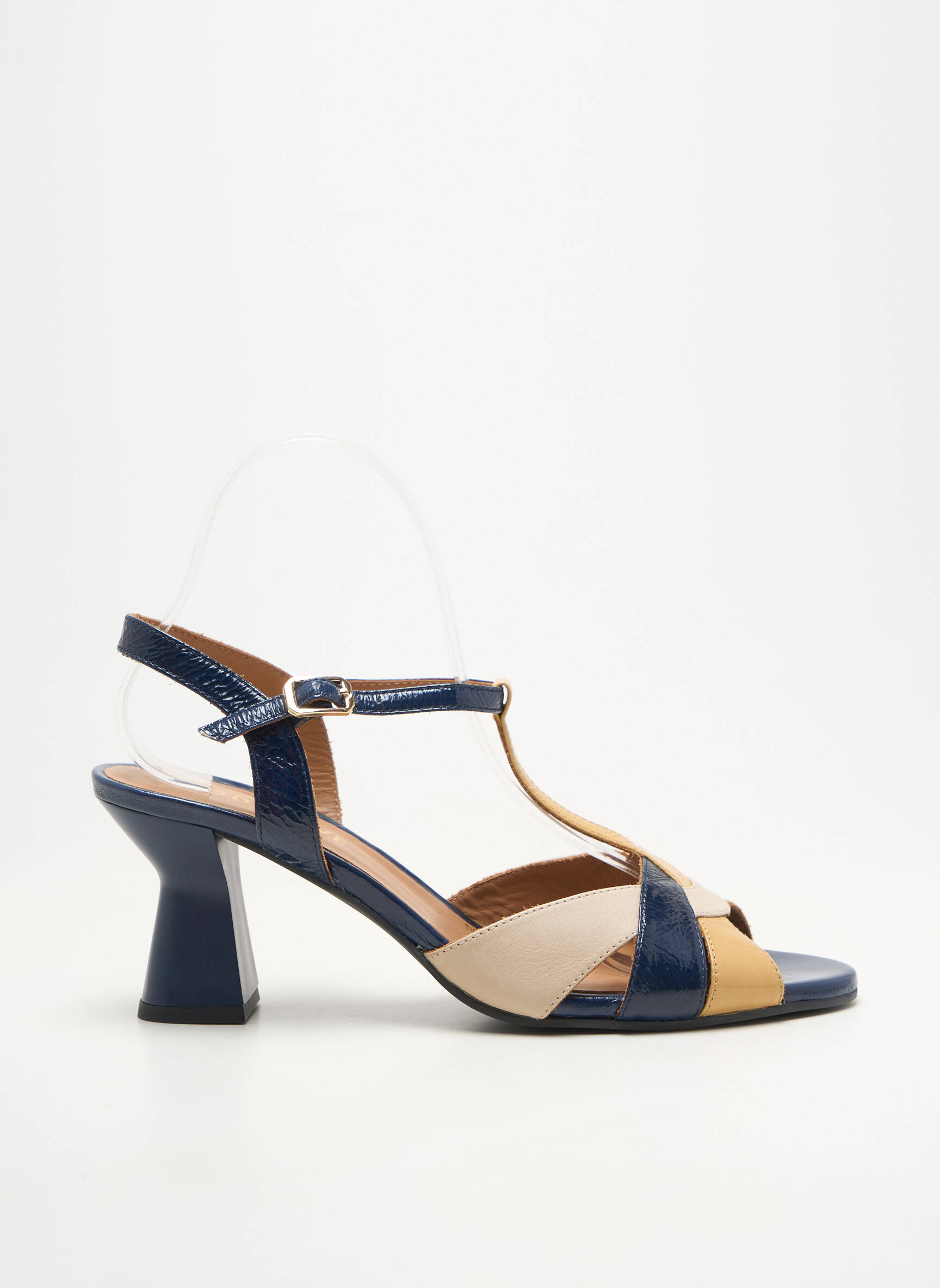 Sandales/nu pieds matière lisse talon de 7 à 9cm bleu LODI LOVE femme