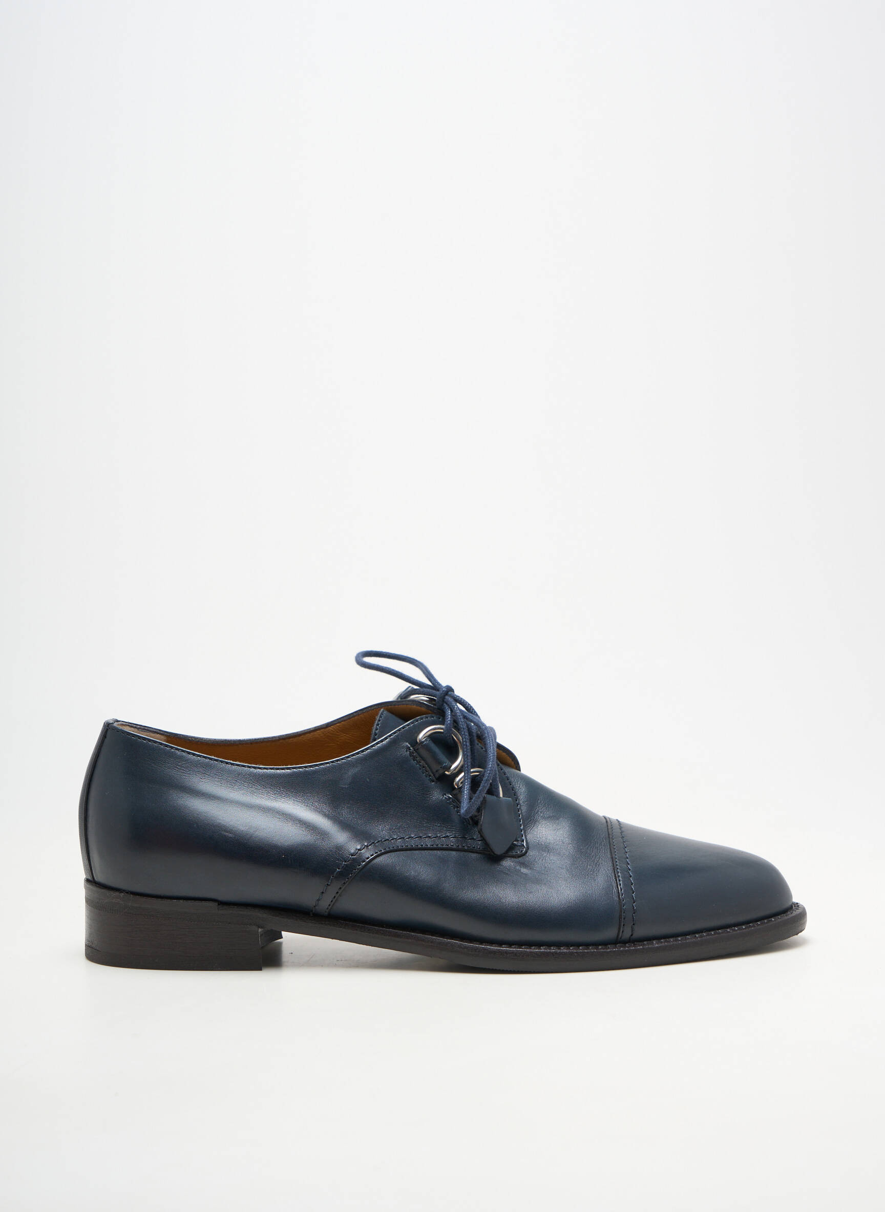 Derbies matière lisse talon plat jusqu'à 3cm bleu MARETTO femme