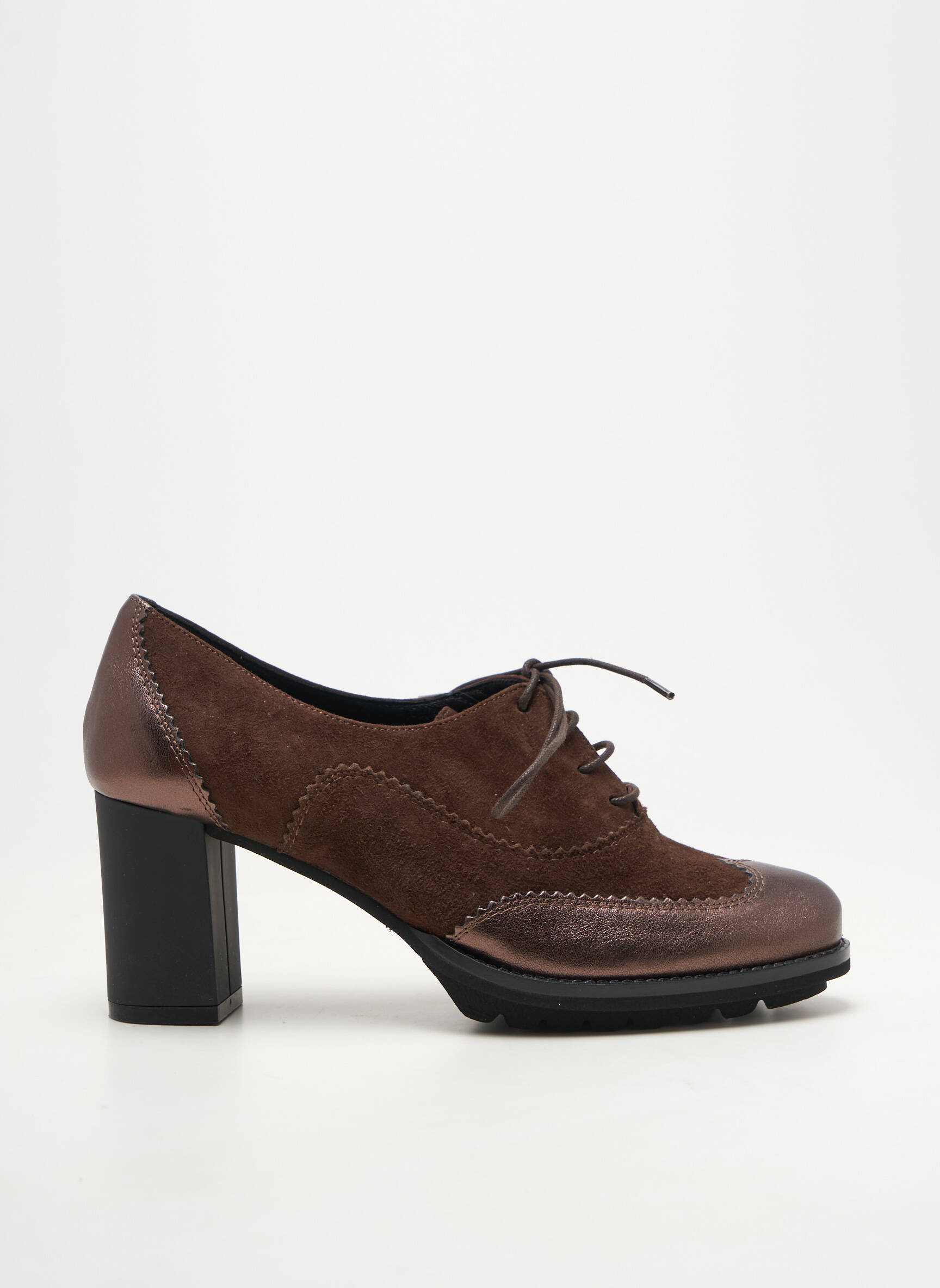 Derbies bout rond talon de 7 à 9cm marron MUSELLA femme