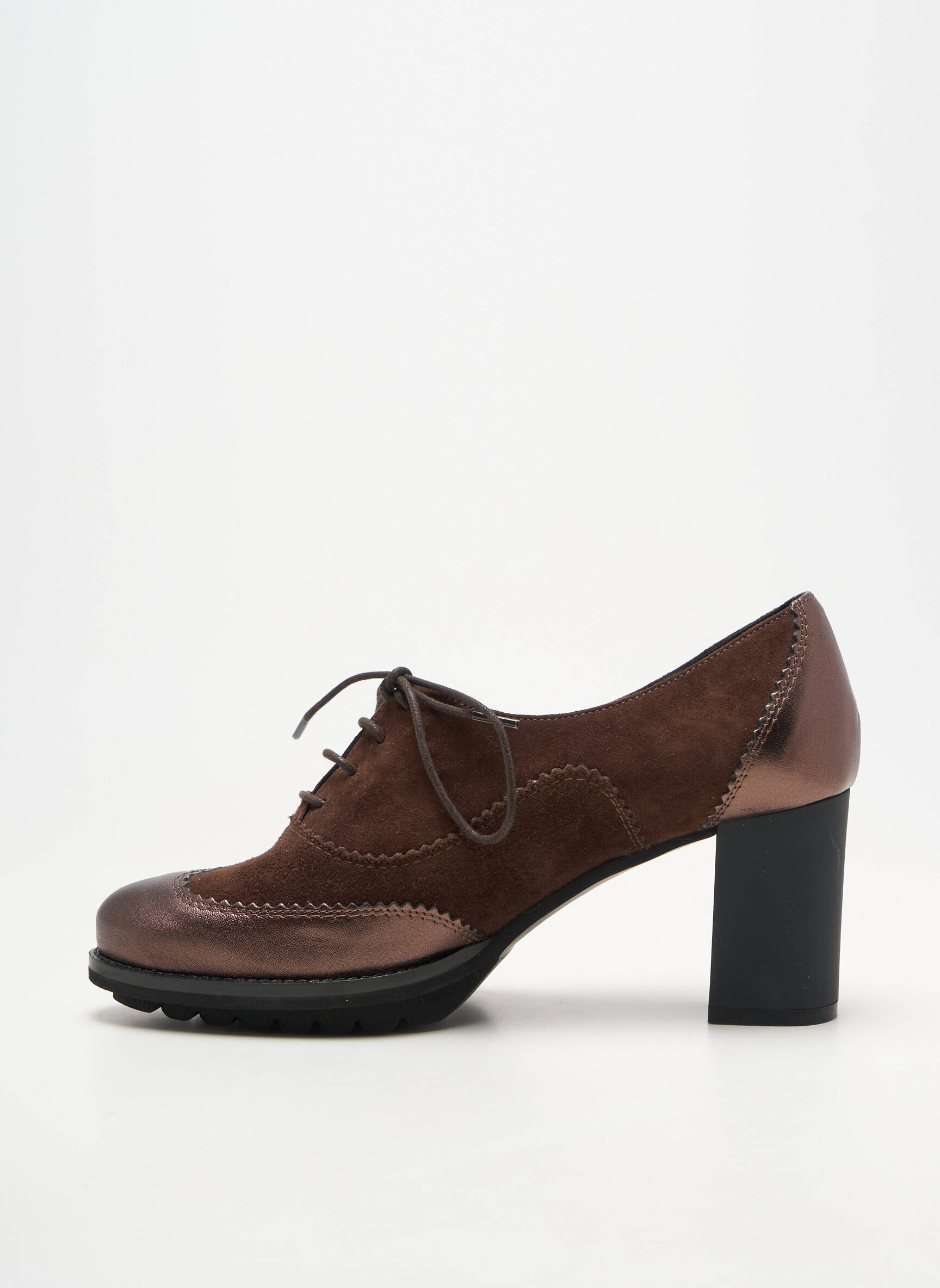 Derbies bout rond talon de 7 à 9cm marron MUSELLA femme