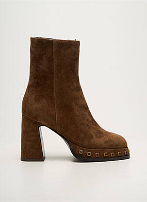Bottes bout rond talon de 7 à 9cm marron NOA HARMON femme