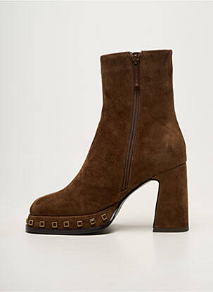 Bottes bout rond talon de 7 à 9cm marron NOA HARMON femme