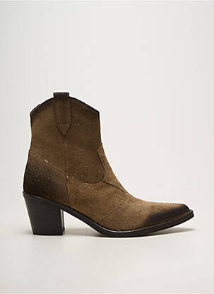Bottines/boots matière lisse talon de 4 à 6cm vert EMANUELE CRASTO femme