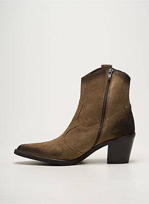 Bottines/boots matière lisse talon de 4 à 6cm vert EMANUELE CRASTO femme