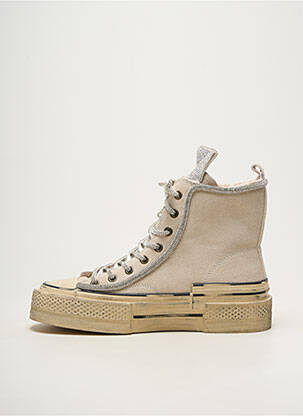 Baskets bout rond talon plat jusqu'à 3cm beige NAN-KU femme