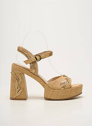 Sandales/nu pieds fermeture boucle(s) talon haut de 10cm et plus marron JEANNOT femme