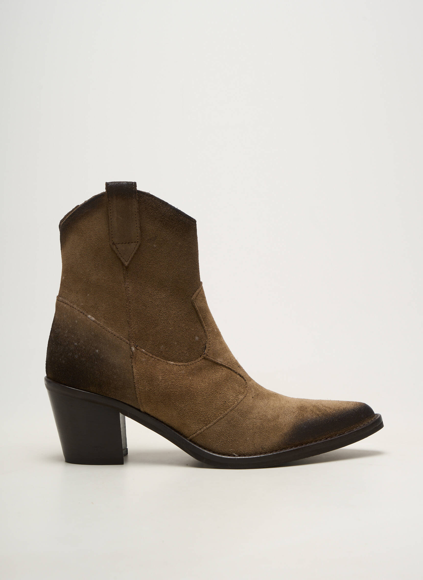 Bottines/boots matière lisse talon de 4 à 6cm vert EMANUELE CRASTO femme