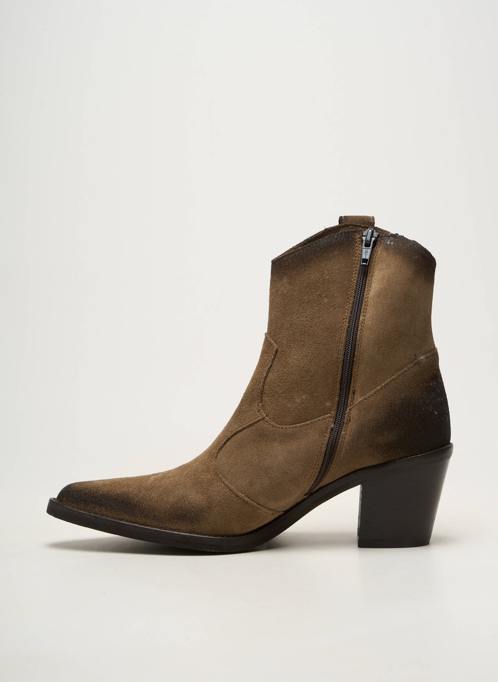 Bottines/boots matière lisse talon de 4 à 6cm vert EMANUELE CRASTO femme
