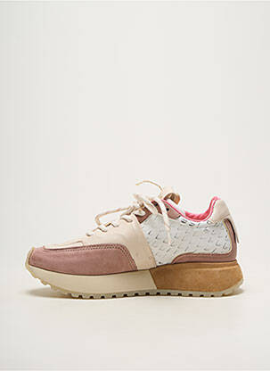 Baskets matière lisse talon plat jusqu'à 3cm rose A.S.98 femme