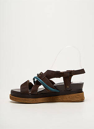Sandales/nu pieds matière lisse talon de 4 à 6cm marron A.S.98 femme