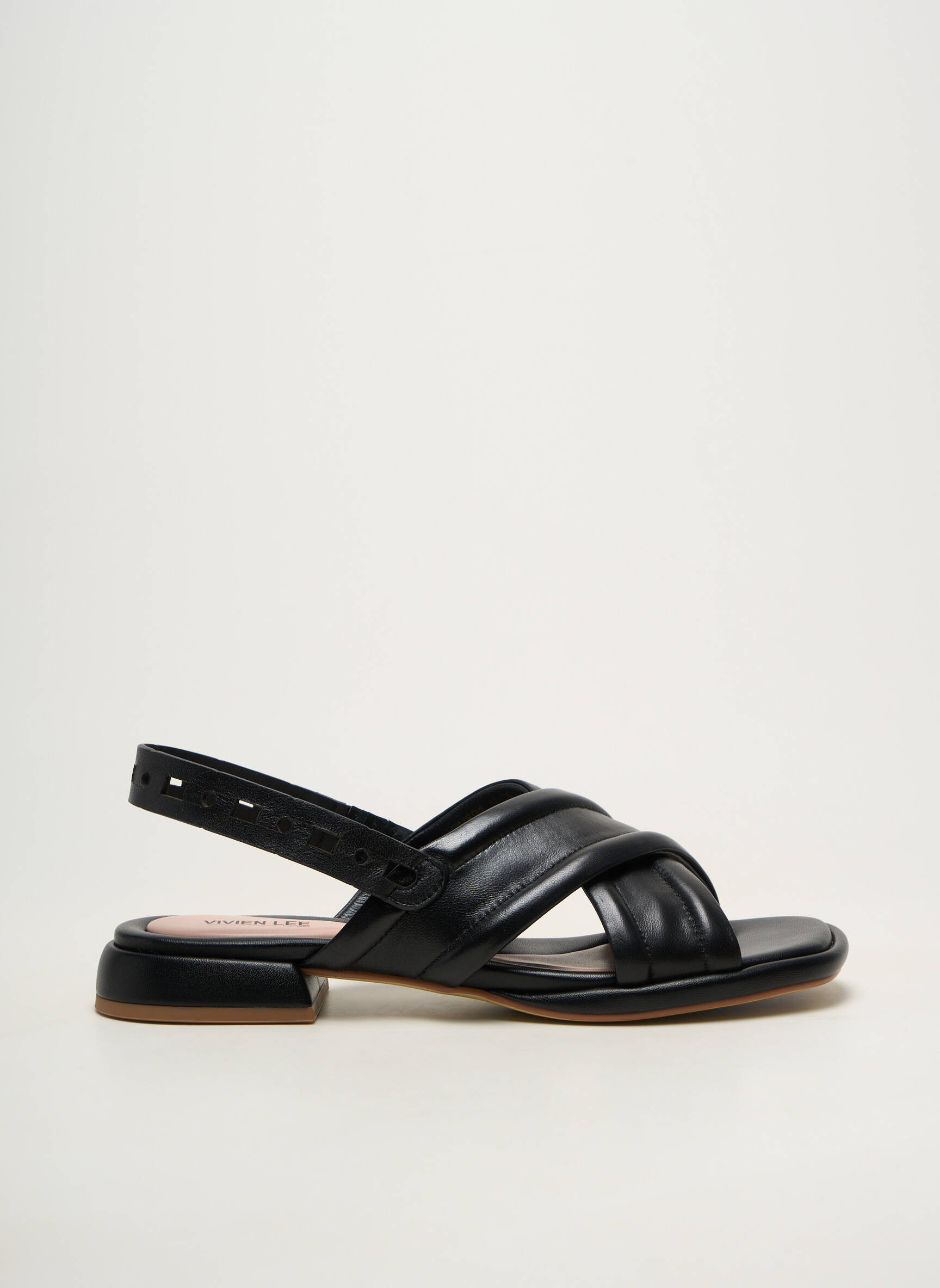 Sandales/nu pieds matière lisse talon plat jusqu'à 3cm noir VIVIEN LEE femme