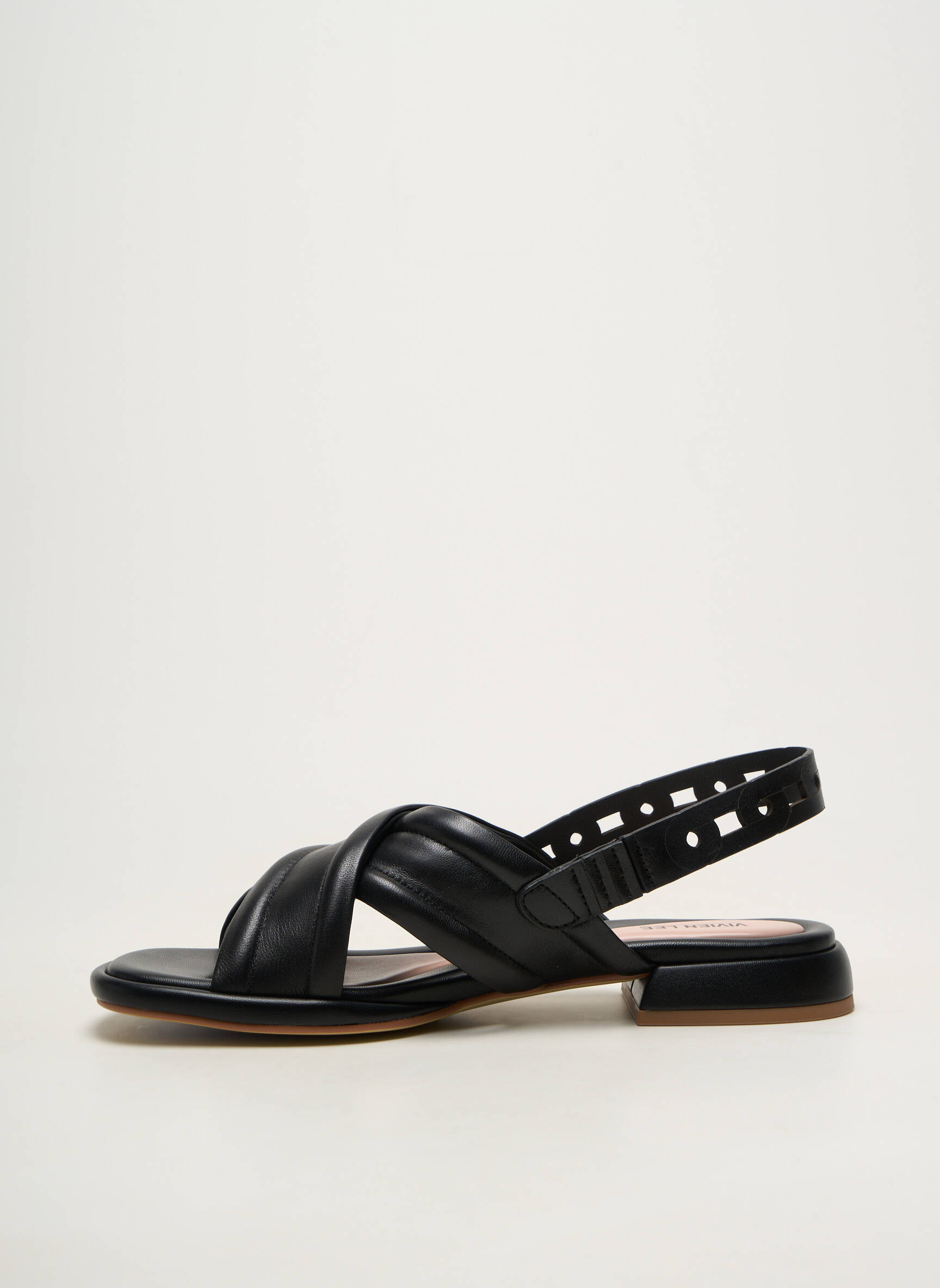 Sandales/nu pieds matière lisse talon plat jusqu'à 3cm noir VIVIEN LEE femme