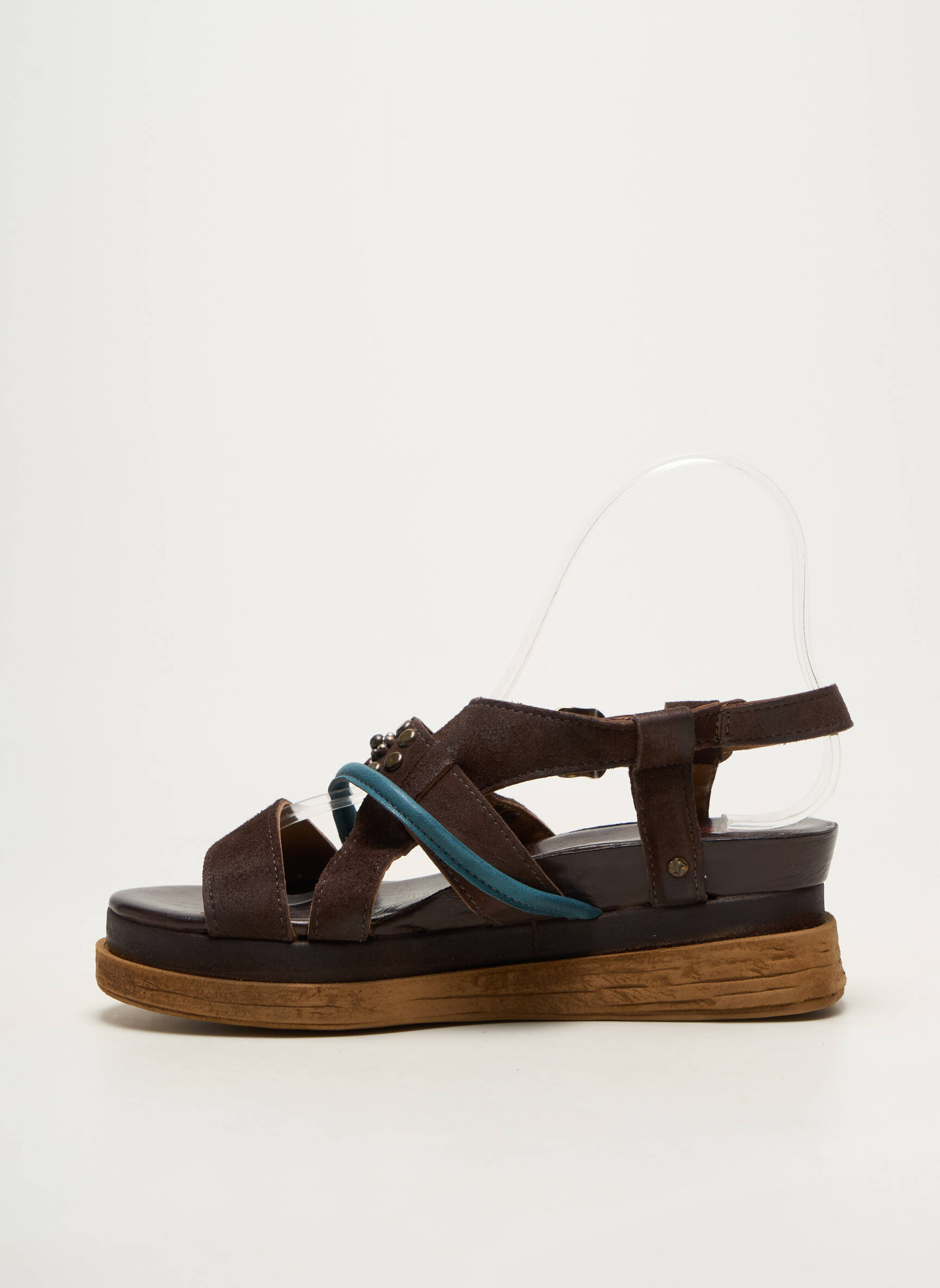 Sandales/nu pieds matière lisse talon de 4 à 6cm marron A.S.98 femme