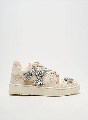 Baskets bout rond talon plat jusqu'à 3cm beige NAN-KU femme
