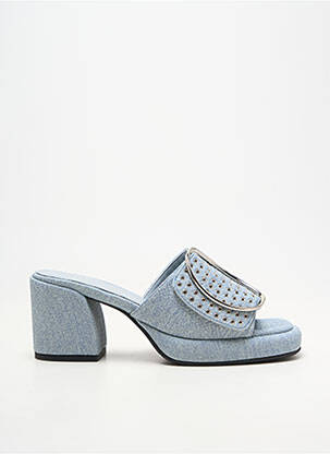 Mules/sabots bout ouvert talon de 7 à 9cm bleu NOA HARMON femme