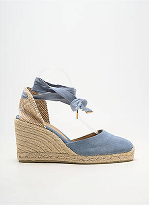 Espadrilles fermeture lacets talon de 7 à 9cm bleu CASTANER femme