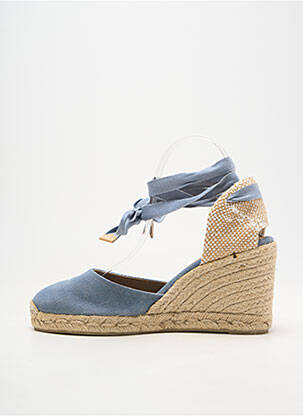 Espadrilles fermeture lacets talon de 7 à 9cm bleu CASTANER femme